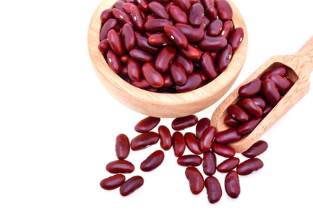 Red bean isolated on white backgroundの写真素材