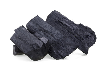 charcoal isolated on white backgroundの写真素材