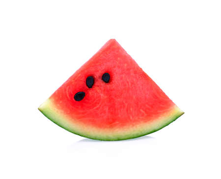 half of watermelon isolated on white backgroundの写真素材