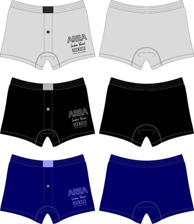 Man boys boxer underpants textile template bodywearのイラスト素材