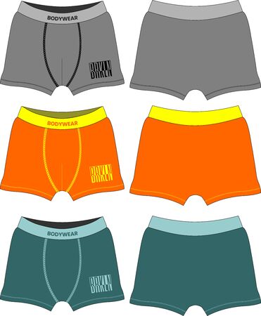 Man boys boxer underpants textile template bodywearのイラスト素材