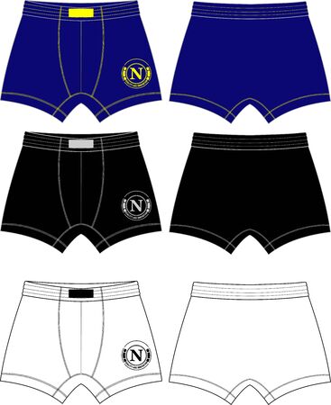 Man boys boxer underpants textile template bodywearのイラスト素材