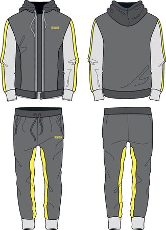 Man Sport Suit jacket zipper and joggers pants template wearのイラスト素材
