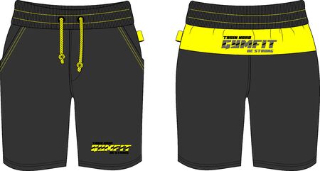 Man shorts free style sport sketch templateのイラスト素材