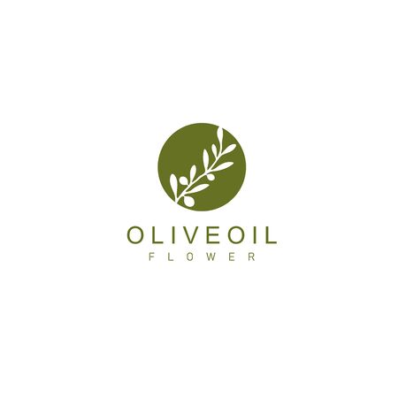 Olive Oil / Droplet and Flower logo designのイラスト素材