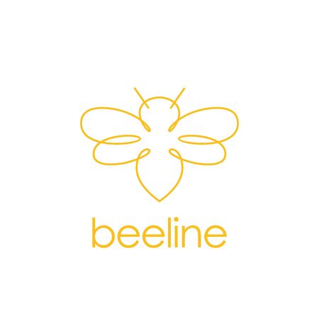 Line Art Bee logo design inspirationのイラスト素材