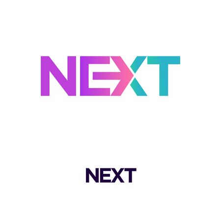 Next word with arrow Letter Logo design Templateのイラスト素材
