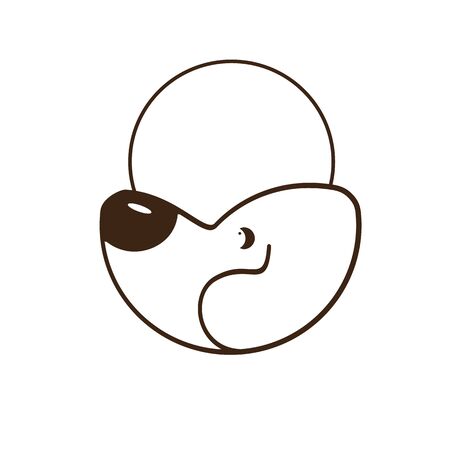 Dog logo with tote bag concept, simple designのイラスト素材