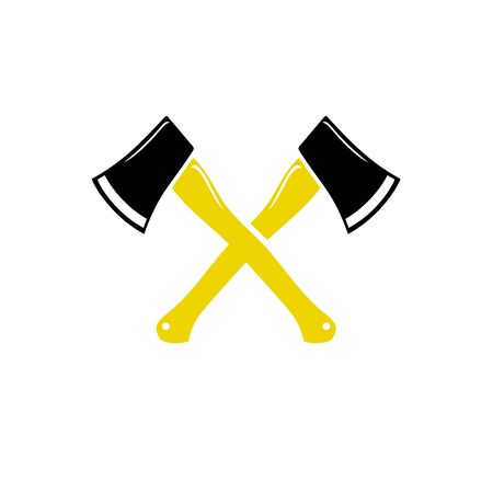 Crossed Firefighter Axes symbol logo designのイラスト素材
