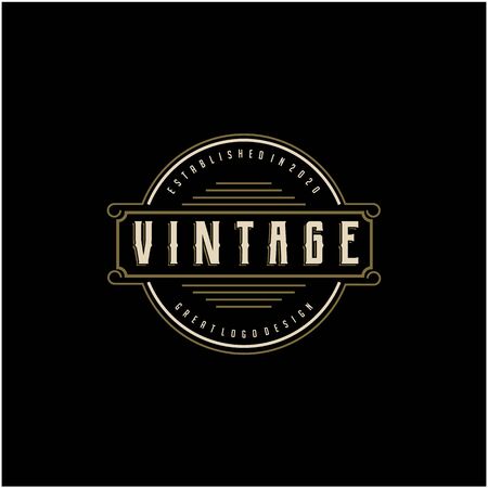Retro vintage badge emblem logo designのイラスト素材