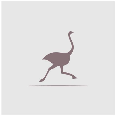 Ostrich logo design silhouette Creative logo Bird logoのイラスト素材
