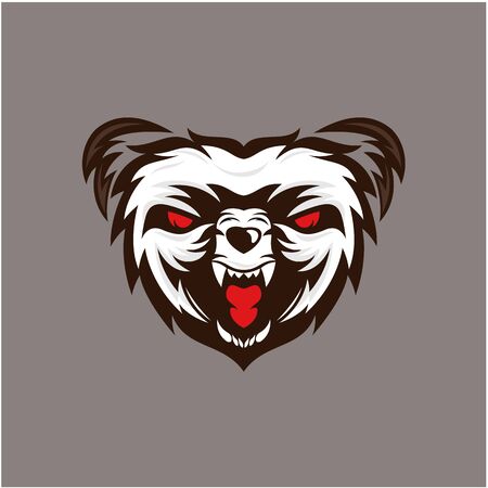 Angry bear logo design vectorのイラスト素材