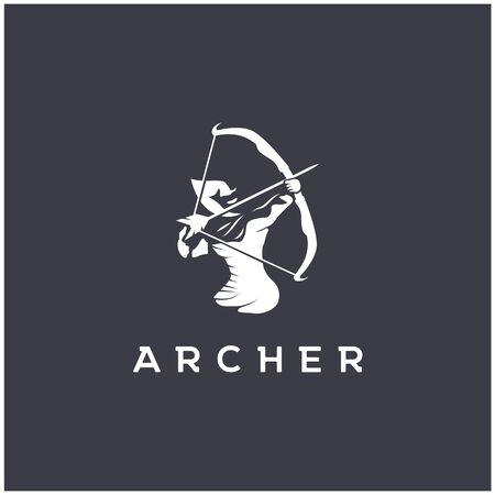 archer logo design template,archery illustration logo vectorのイラスト素材