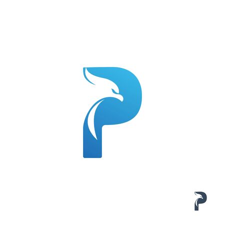 Initial letter P with eagle logo designのイラスト素材