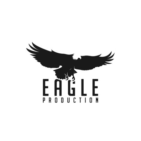 Eagle bird negative space. Vector logo icon templateのイラスト素材