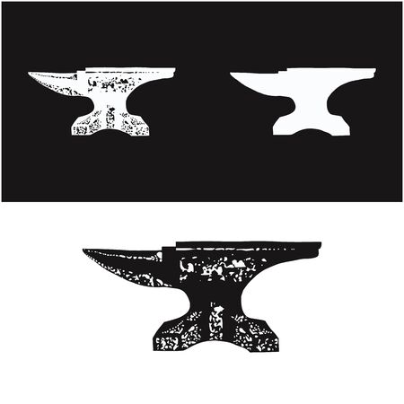 Vintage Rustic Blacksmith Iron Anvil Foundry logo designのイラスト素材