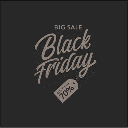 Vintage Black friday, discount sale vector graphic designのイラスト素材