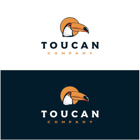 Vintage Bird Toucan  design.Toucan bird head vectorのイラスト素材