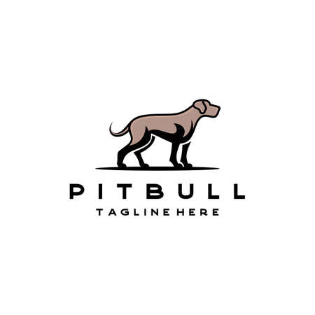American Bulldog / Pitbull Logo Design Vector Illustrationのイラスト素材
