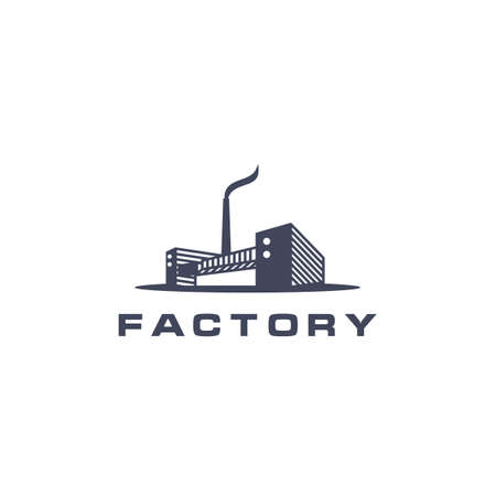 Factory building logo design. Modern industrial logo designのイラスト素材