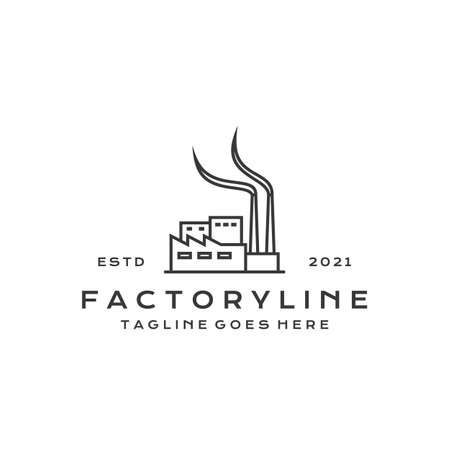 Line art Factory building logo design. Modern industrial logo designのイラスト素材