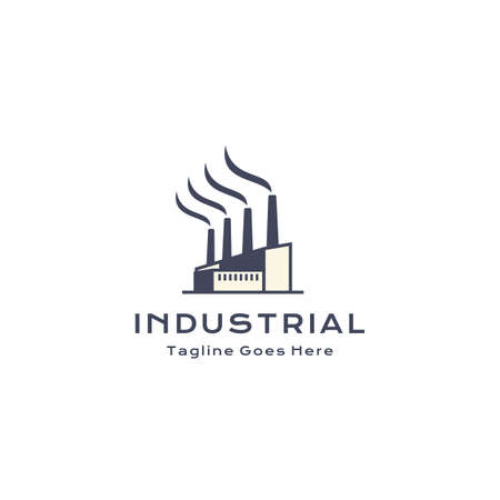 Factory building logo design. Modern industrial logo designのイラスト素材