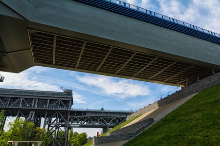 A boat lift on a canal