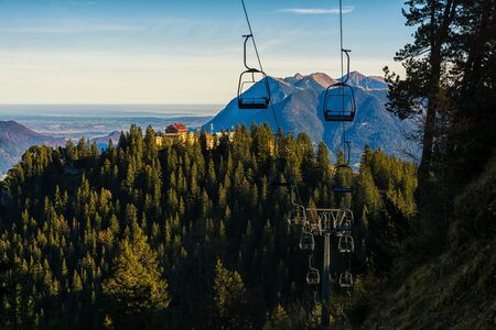 The Kreuzeckhaus in the Bavarian Alpsの写真素材