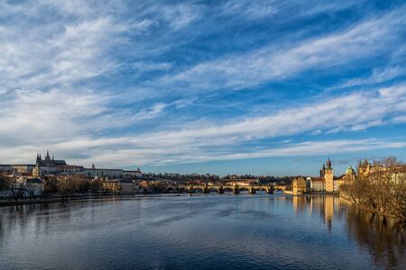 Charles Bridge in the Czech capital, Pragueの写真素材