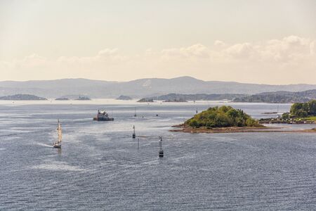 Islands in the Oslofjord in Norwayの写真素材