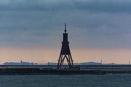 The Kugelbake, the symbol of Cuxhaven on the North Seaの写真素材