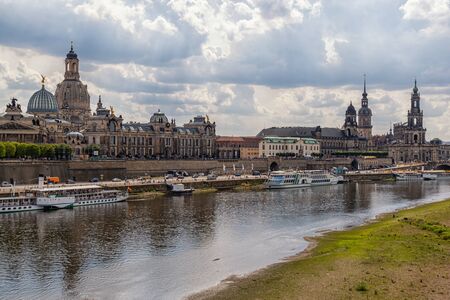The banks of the Elbe in Dresdenの写真素材