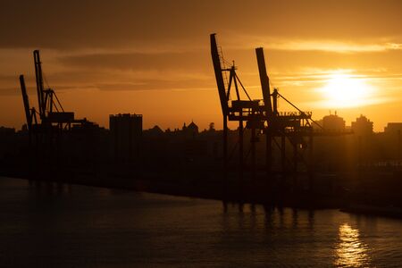 Sunset over the port of CÃ¡diz