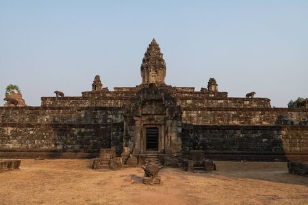 Wat Bakong Temple in Cambodia near Angkor Watの写真素材