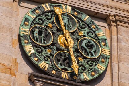 The tower clock on the Hamburg stock exchange