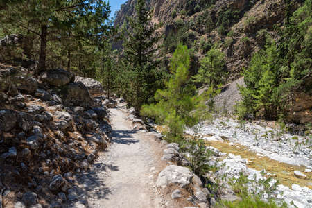 The Samaria Gorge on the Greek island of Creteの写真素材