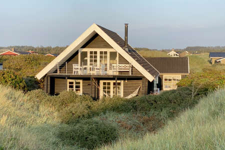A holiday home in the dunes of Denmarkの写真素材