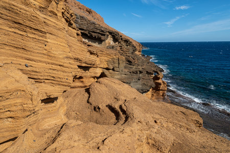 The rocks of Cala Amarilla on the Canary Island of Tenerifeの写真素材