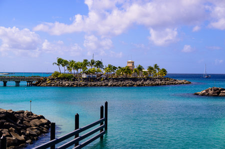 Luxury Places on the Coastline of Barbados Island, Caribbean Paradiseの写真素材
