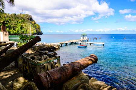 Wallilabou Bay, Saint Vincent and the Grenadinesの写真素材