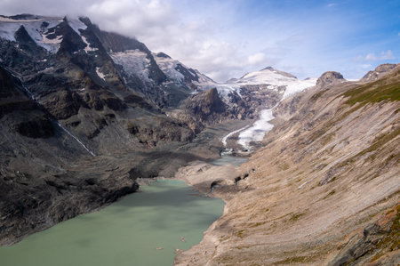 The Pasterze glacier on the Grossglockner in Austriaの写真素材