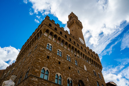 Old palace in Piazza della Signoria in Florenceの写真素材