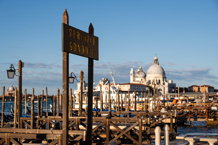 Basilica Santa Maria della Salute in Venice in Italy in good weatherの写真素材