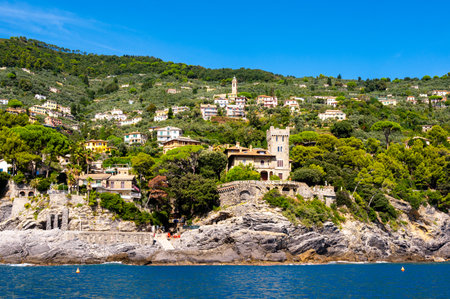 The shore of Portofino on Ligurian coastline. High quality photoの写真素材