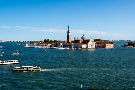 San Giorgio Maggiore Island in Venice, Italy.の写真素材