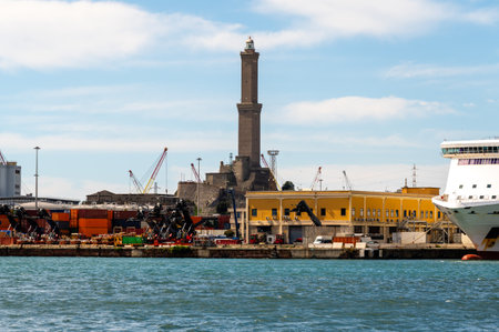 The symbol of the city of Genoa is the Lantern. High quality photoの写真素材