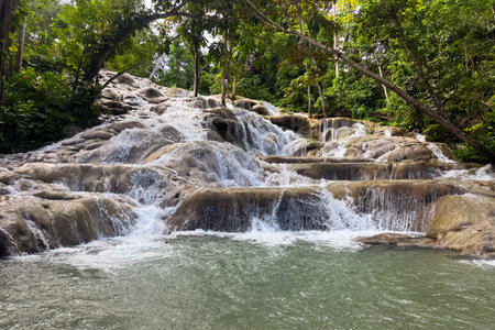 Beautiful The Dunns river falls ocho rios jamaicaの写真素材
