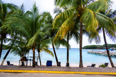 West End Beach, Roatan, Honduras.の写真素材