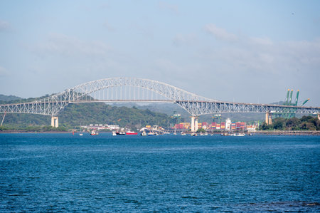 Trans American bridge in Panama connecting South and North Americas. High quality photoの写真素材