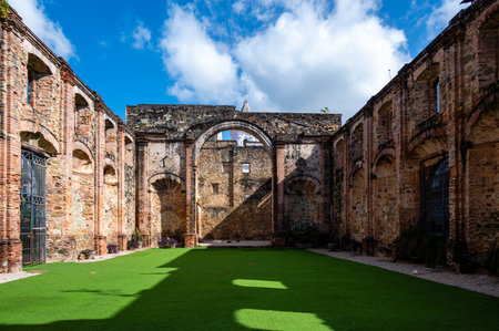 Ruin of the church in the Casco Antiguo, the historic district of Panama City, Panama, Central America. High quality photoの写真素材